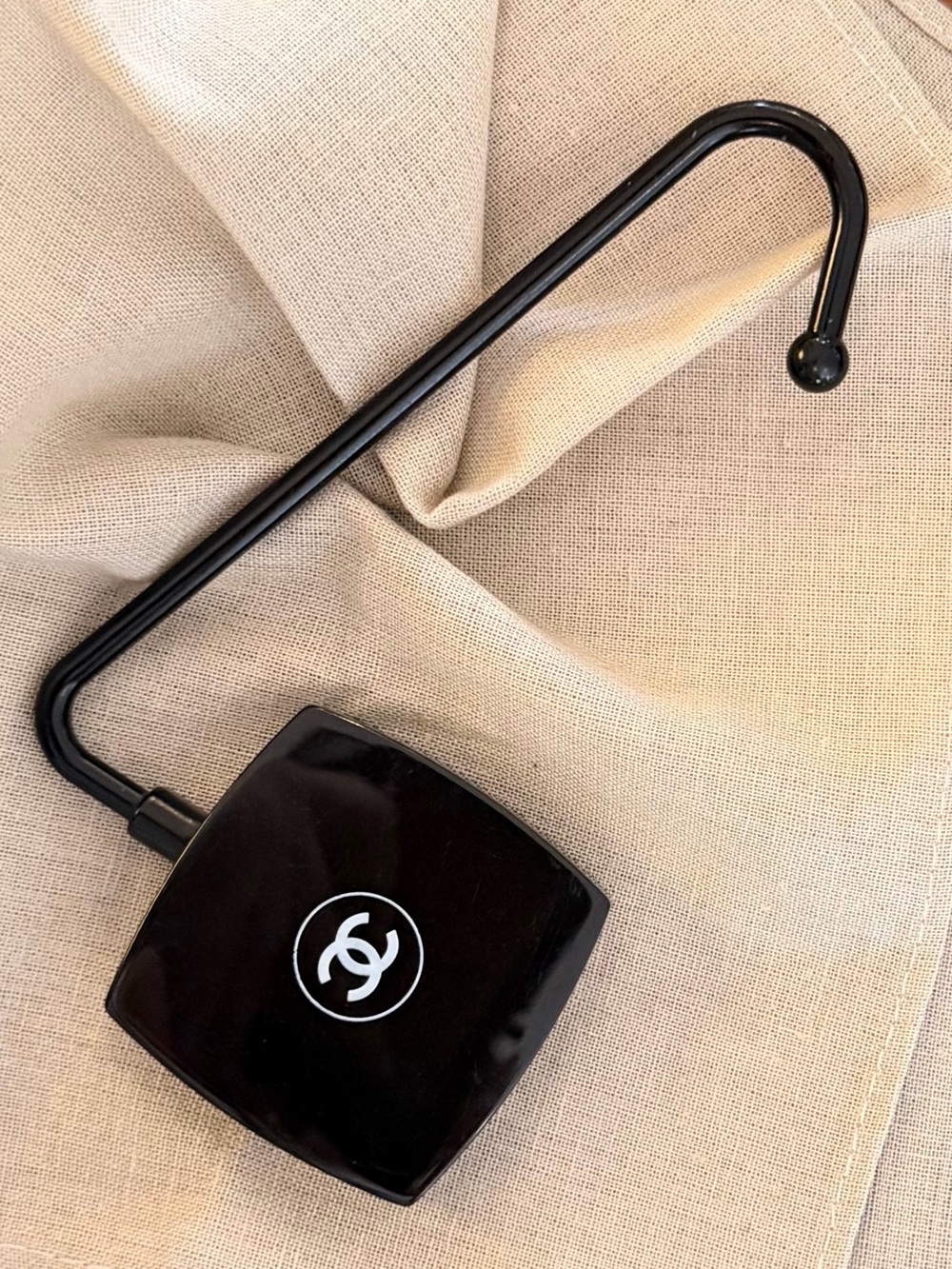 Authentic Chanel VIP Black Handbag Hook with Logo